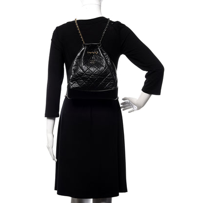 Chanel Aged Calfskin Quilted Gabrielle Backpack Black 2 of 10