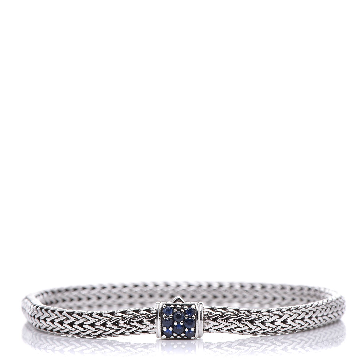 John Hardy Sterling Silver Blue Sapphire 5mm Classic Chain Bracelet 1 of 5