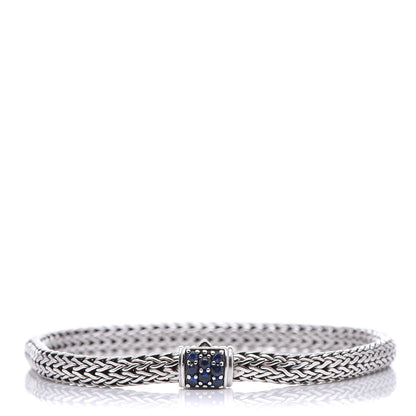 John Hardy Sterling Silver Blue Sapphire 5mm Classic Chain Bracelet 1 of 5
