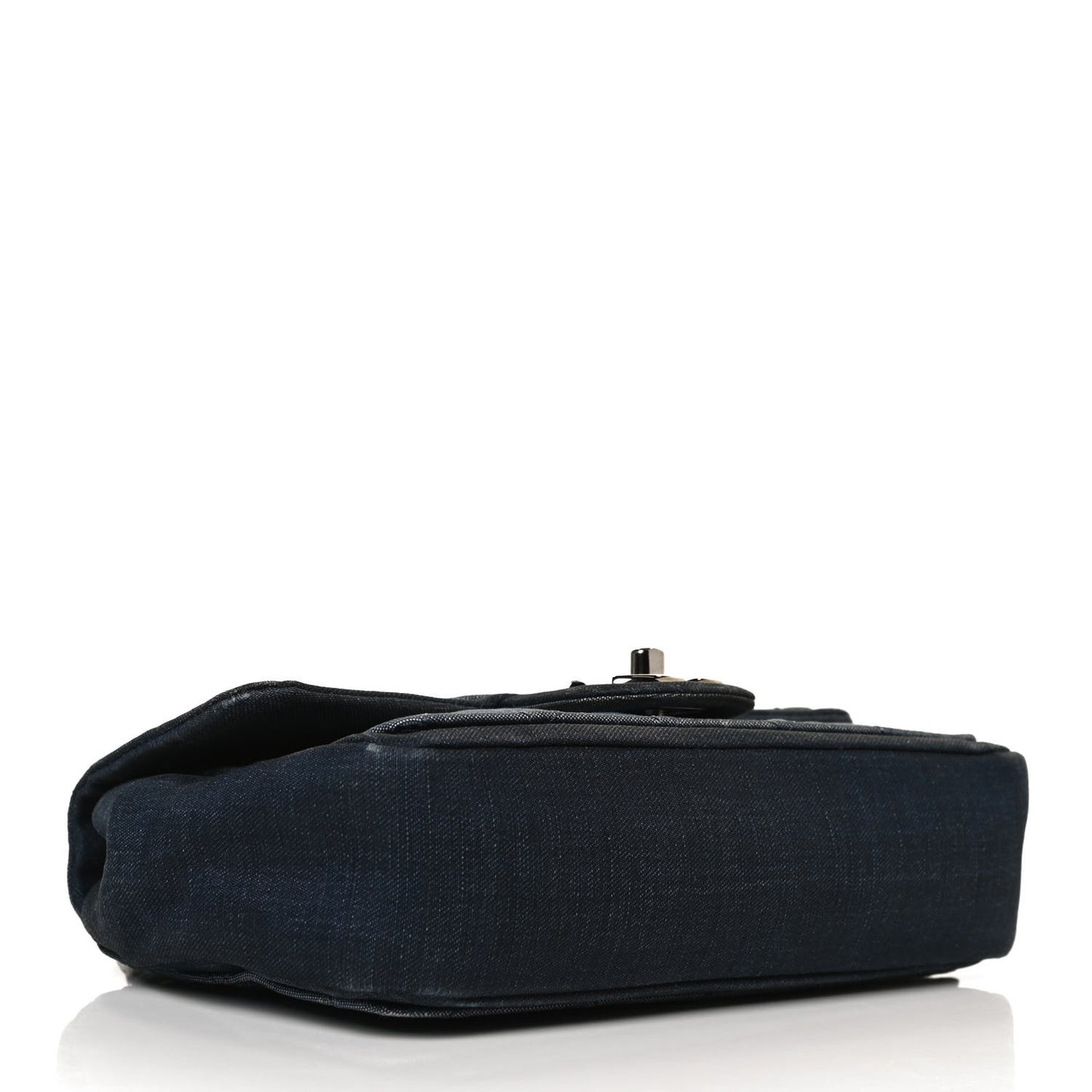 Denim Quilted Small Medallion Flap Light Blue