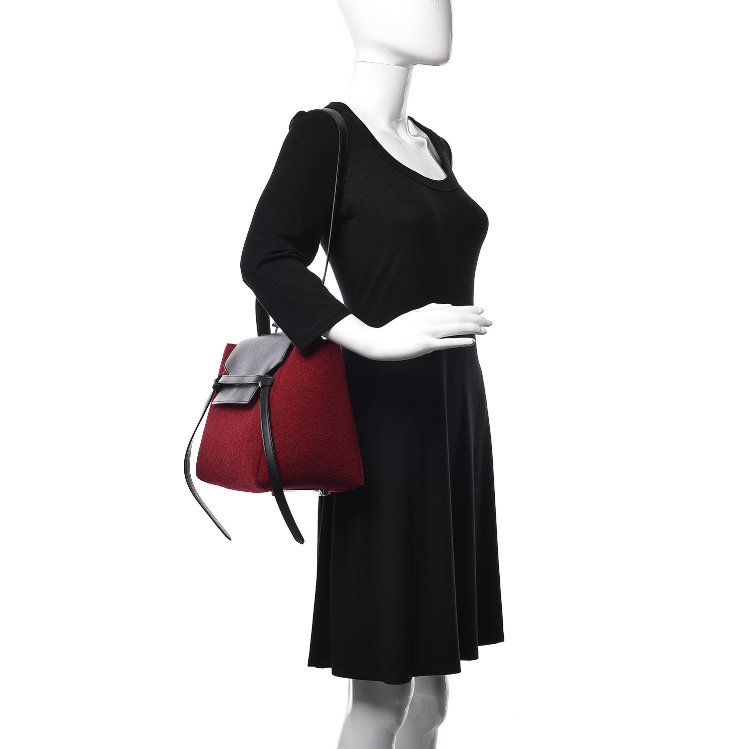 Celine Felt Smooth Calfskin Mini Belt Bag Red 2 of 14