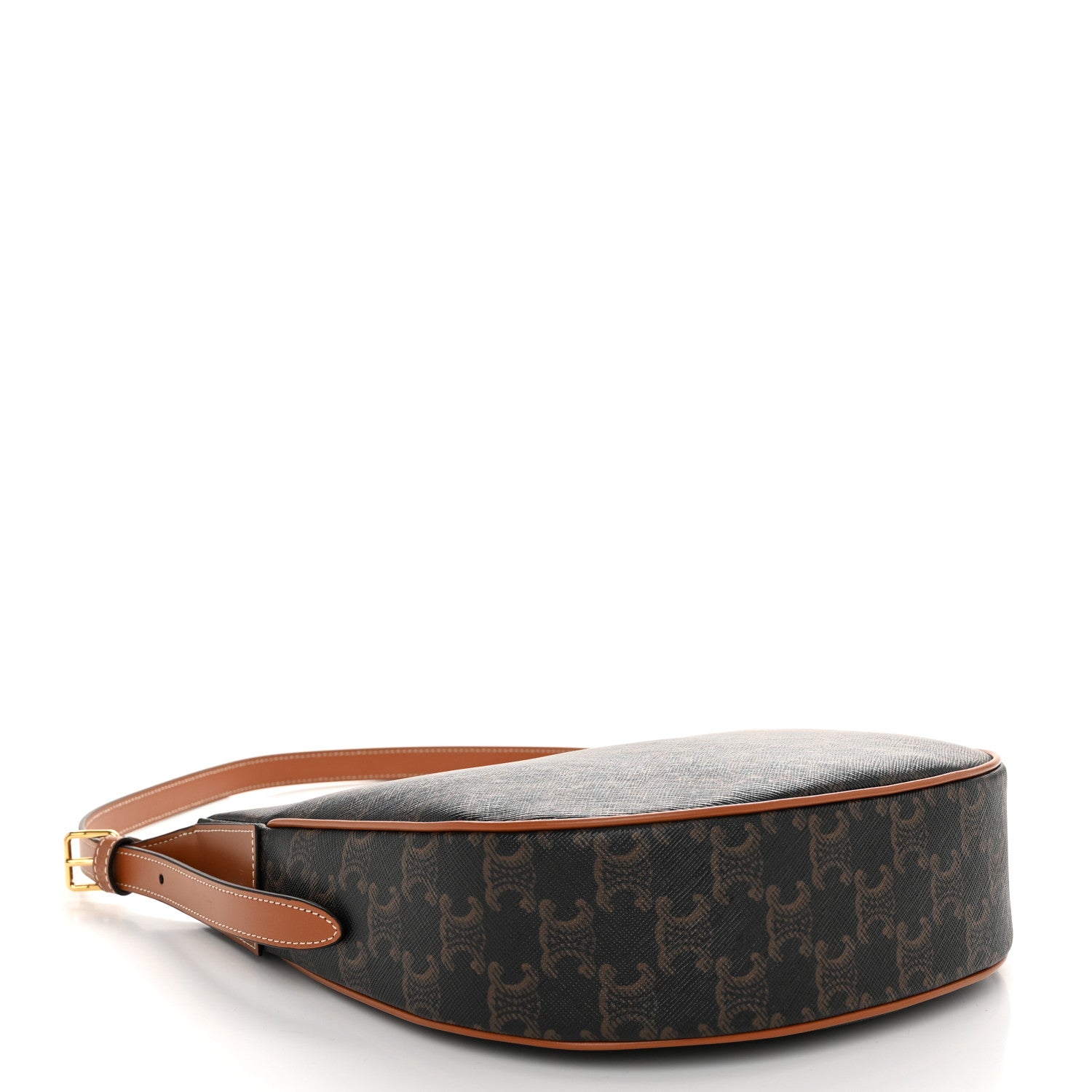 Celine Calfskin Triomphe Canvas Small Heloise Shoulder Bag Tan 4 of 9