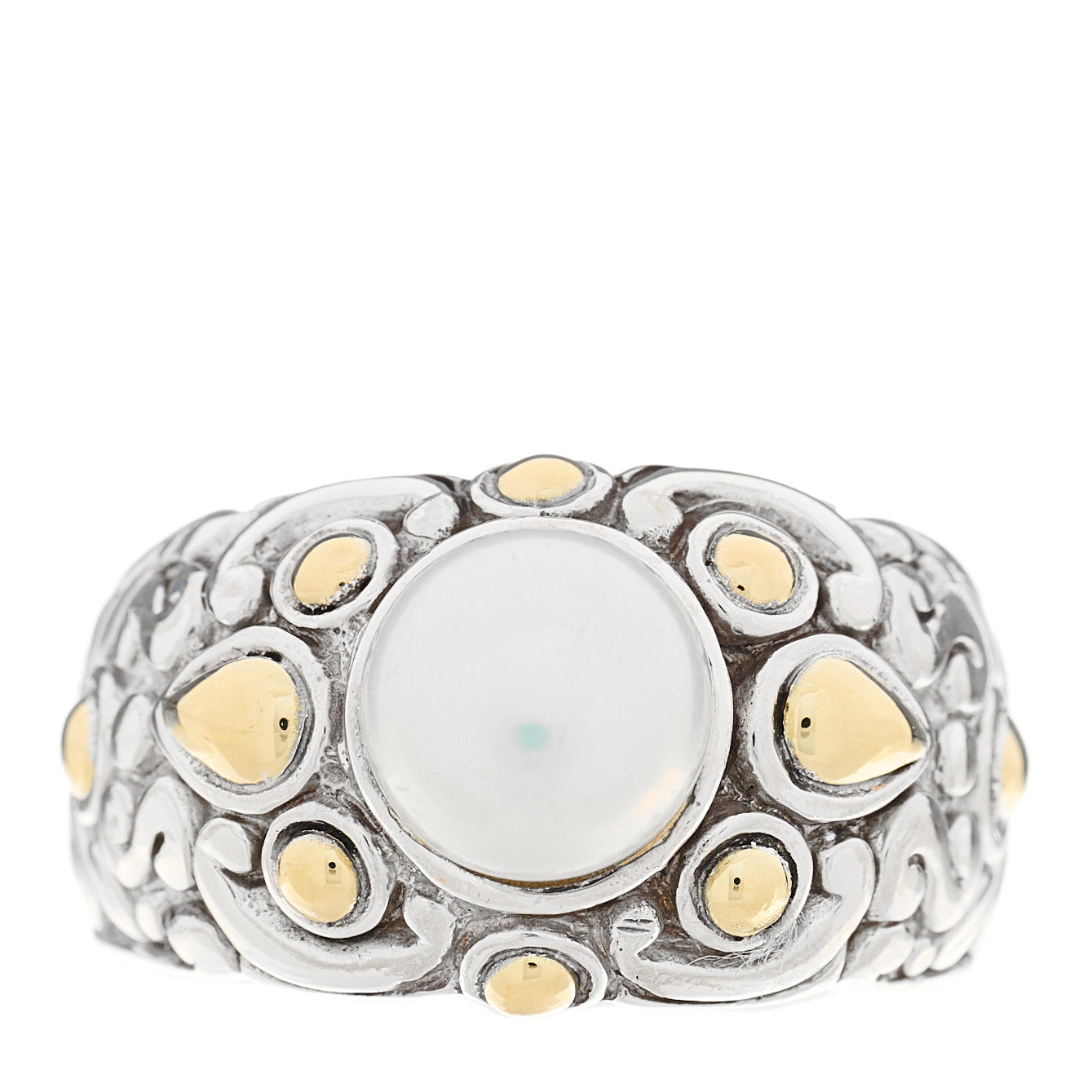 John Hardy Sterling Silver 18K Yellow Gold Pearl Jaisalmer Ring 57 8 1 of 4