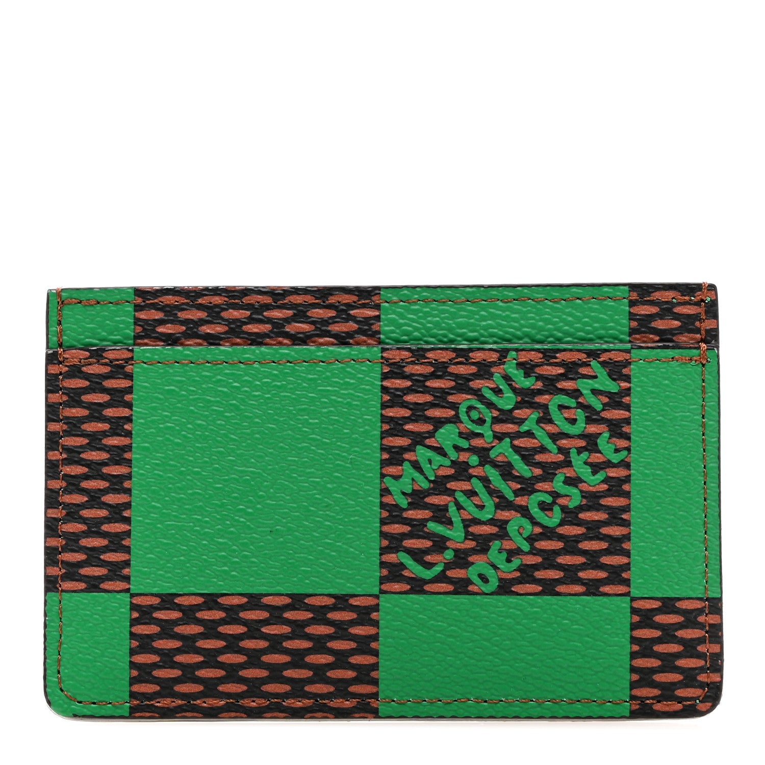 Louis Vuitton Damier Pop Porte Cartes Simple Card Holder Green 1 of 6