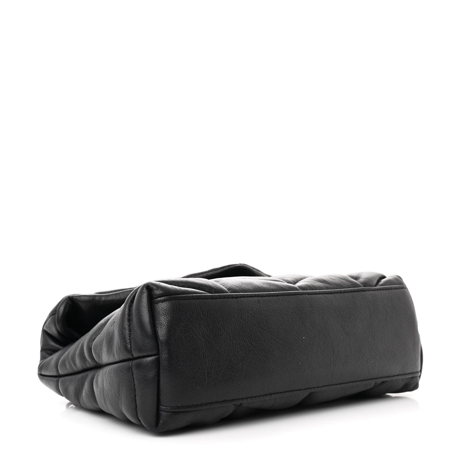 Saint Laurent Calfskin Quilted Toy Loulou Puffer Monogram Monochrome Chain Satchel Black 4 of 10