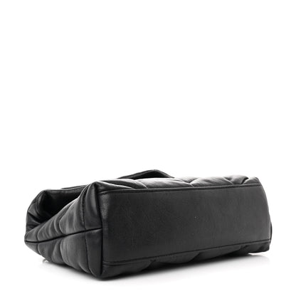 Saint Laurent Calfskin Quilted Toy Loulou Puffer Monogram Monochrome Chain Satchel Black 4 of 10