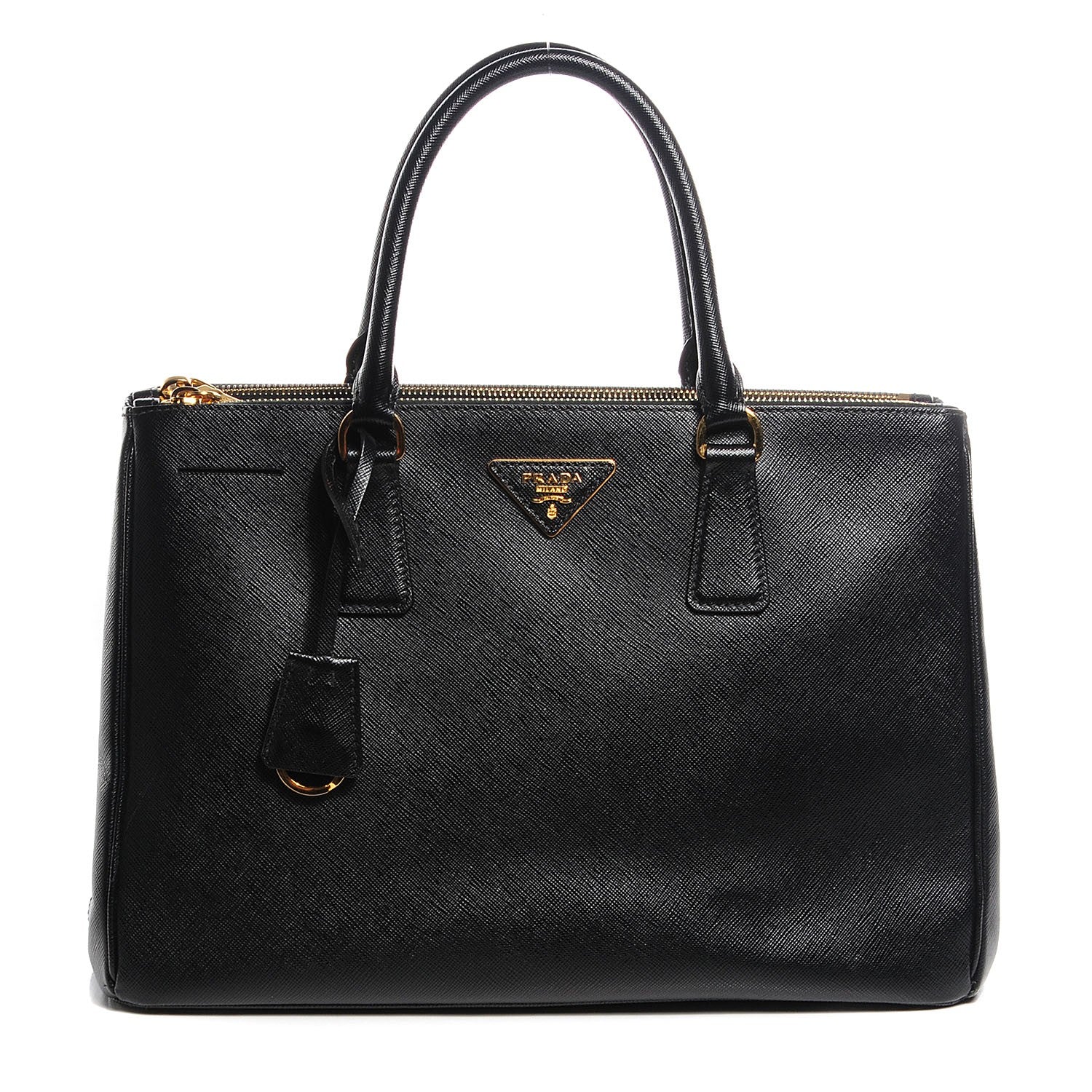 Prada Saffiano Lux Medium Double Zip Tote Nero Black 1 of 10
