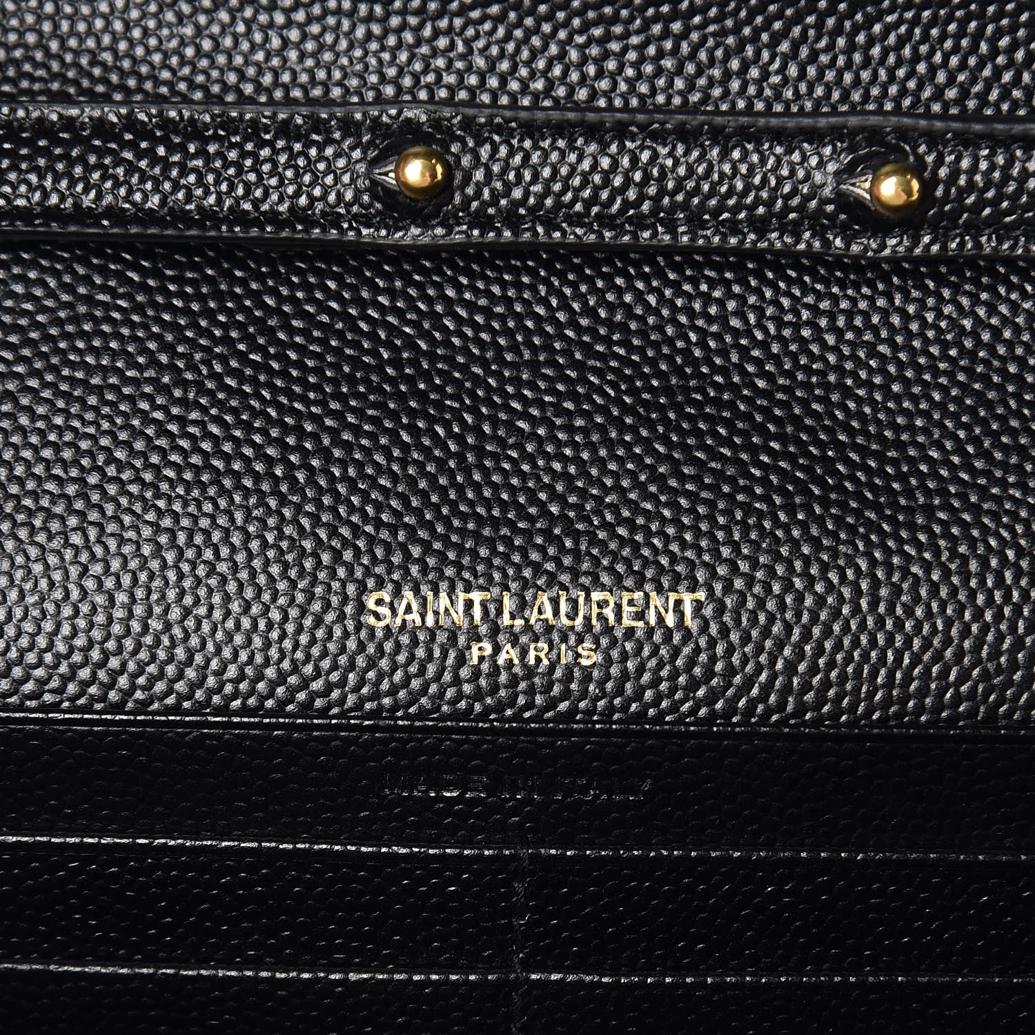 Saint Laurent Grain De Poudre Matelasse Chevron Monogram Chain Wallet Black 6 of 8