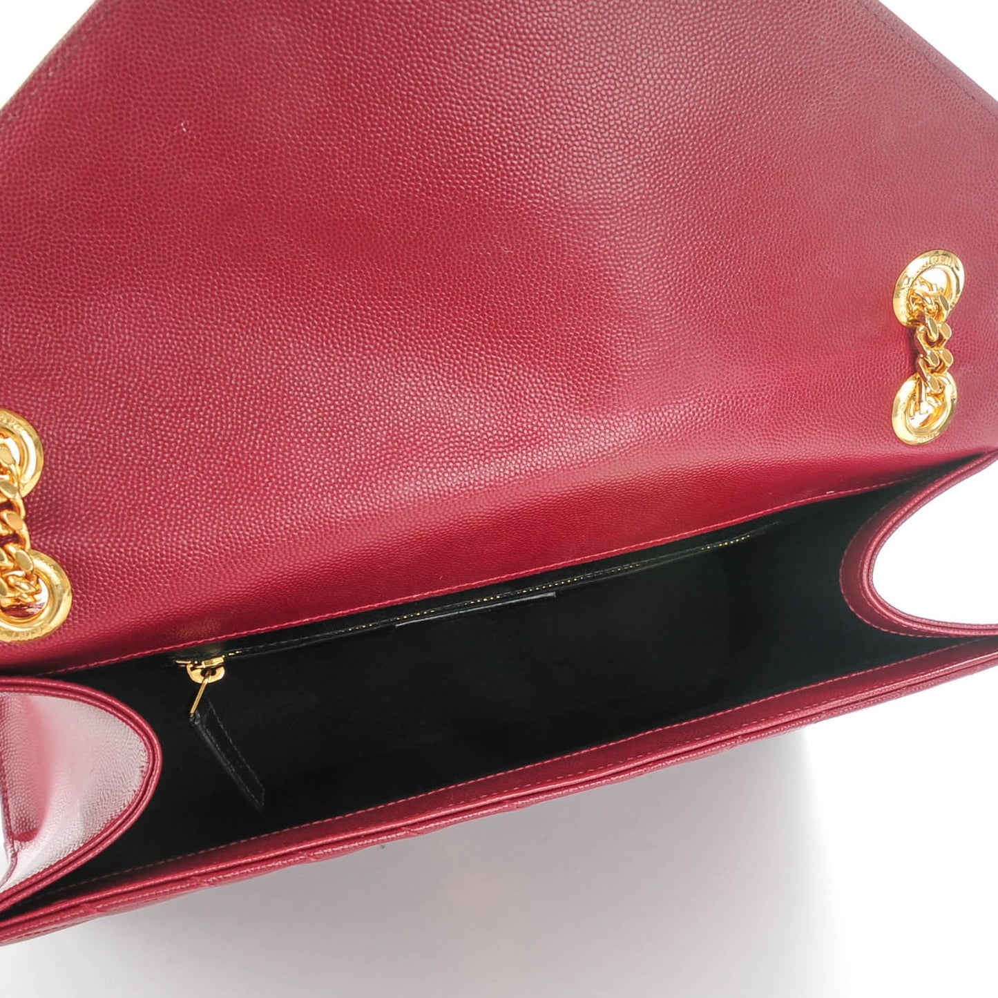 Grain De Poudre Matelasse Chevron Large Monogram Satchel Oxblood