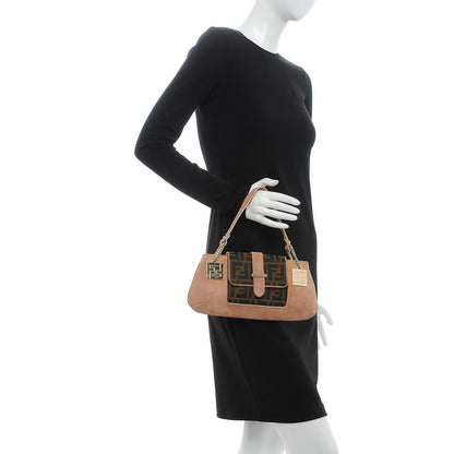 Fendi Suede Zucca Baguette Pink 2 of 13