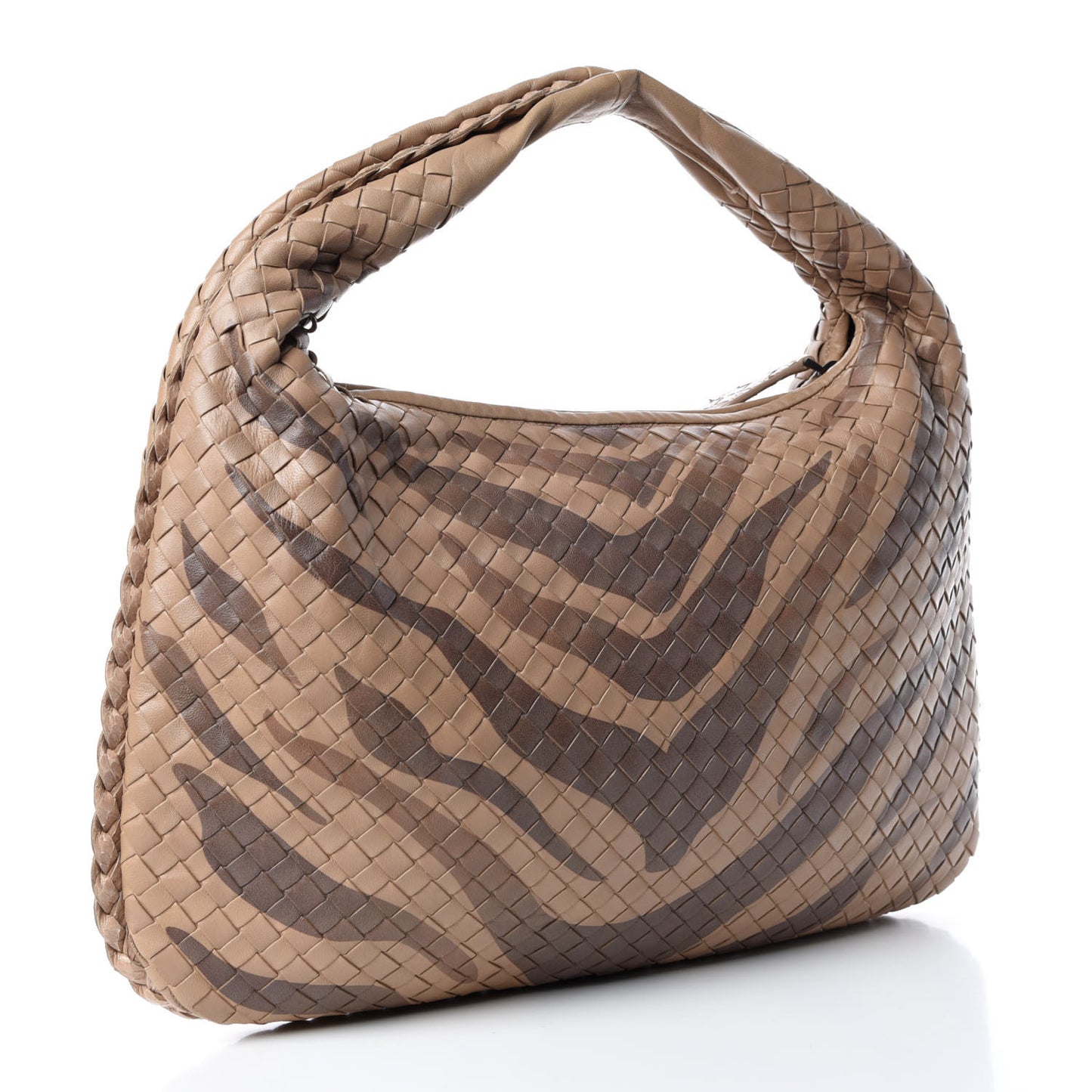 Nappa Snakeskin Intrecciato Medium Veneta Tiger Print Hobo Maple