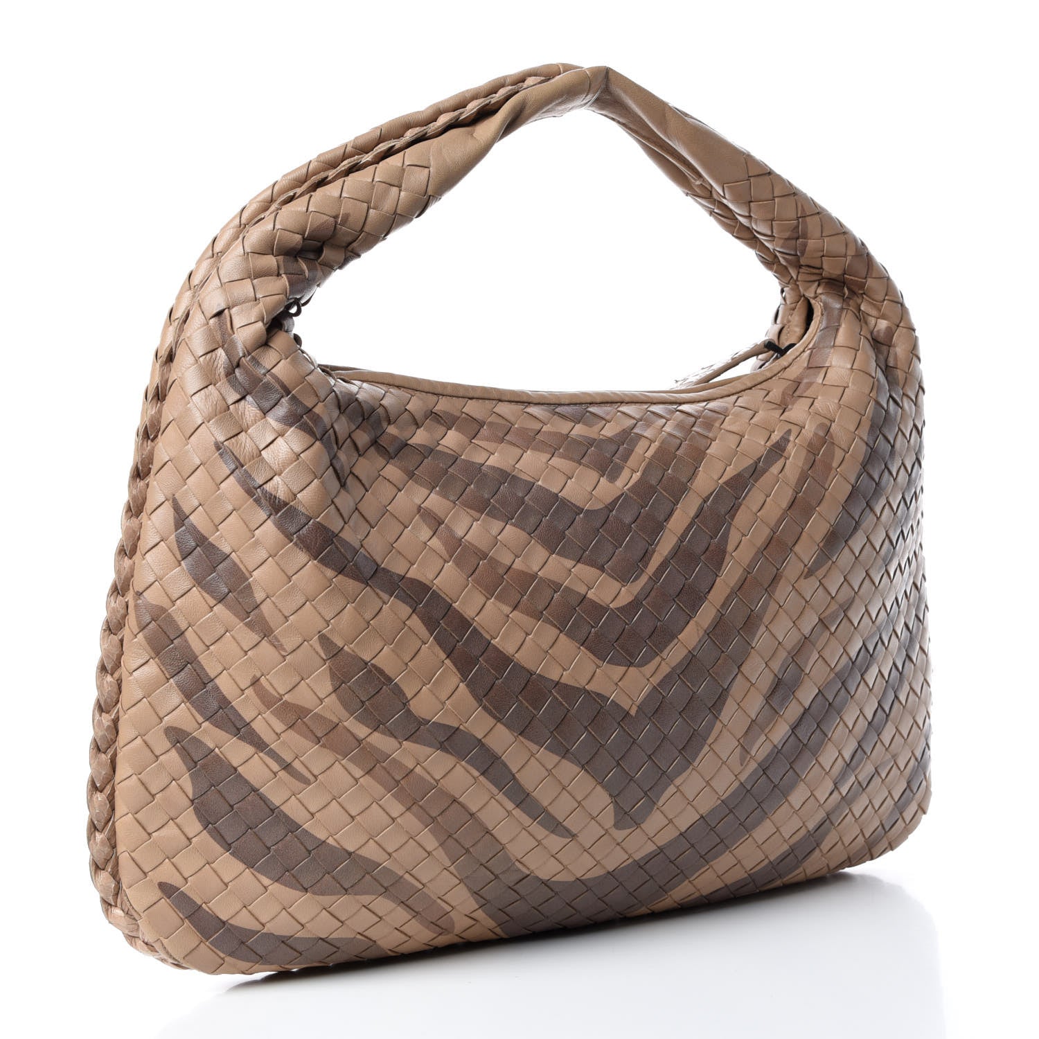 Bottega Veneta Nappa Snakeskin Intrecciato Medium Veneta Tiger Print Hobo Maple 3 of 10