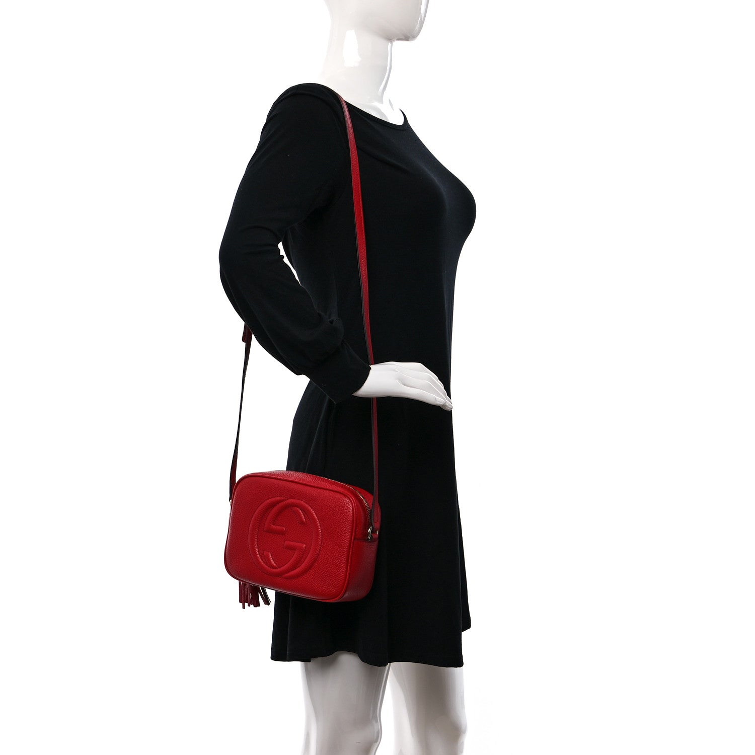 Gucci Pebbled Calfskin Small Soho Disco Bag Tabasco Red 2 of 11