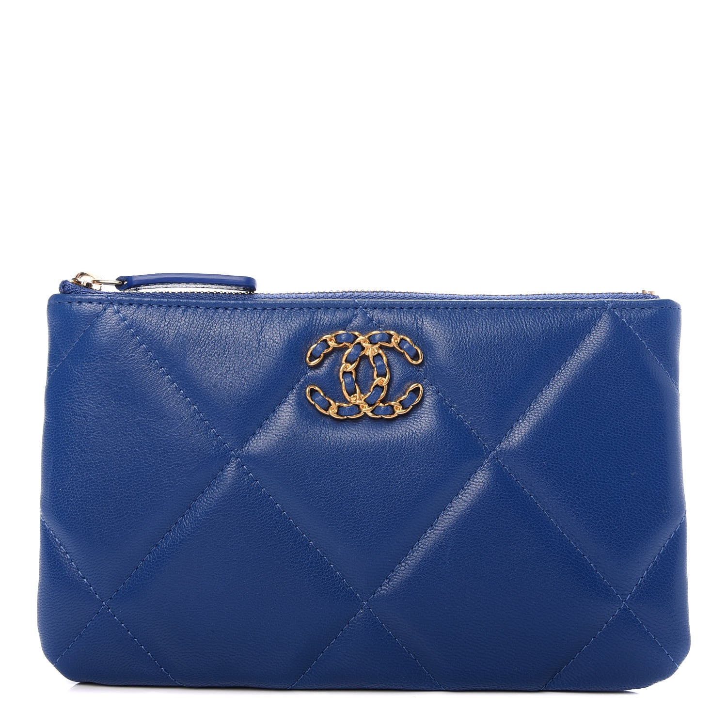 Chanel Goatskin Quilted 19 Cosmetic Case Dark Blue 1 of 7