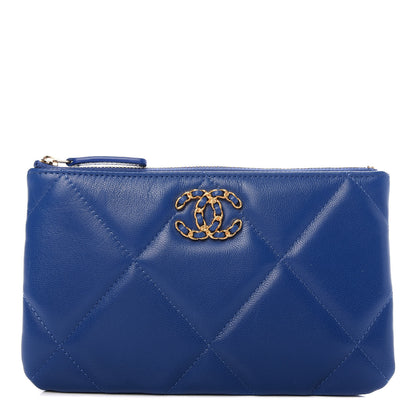 Chanel Goatskin Quilted 19 Cosmetic Case Dark Blue 1 of 7