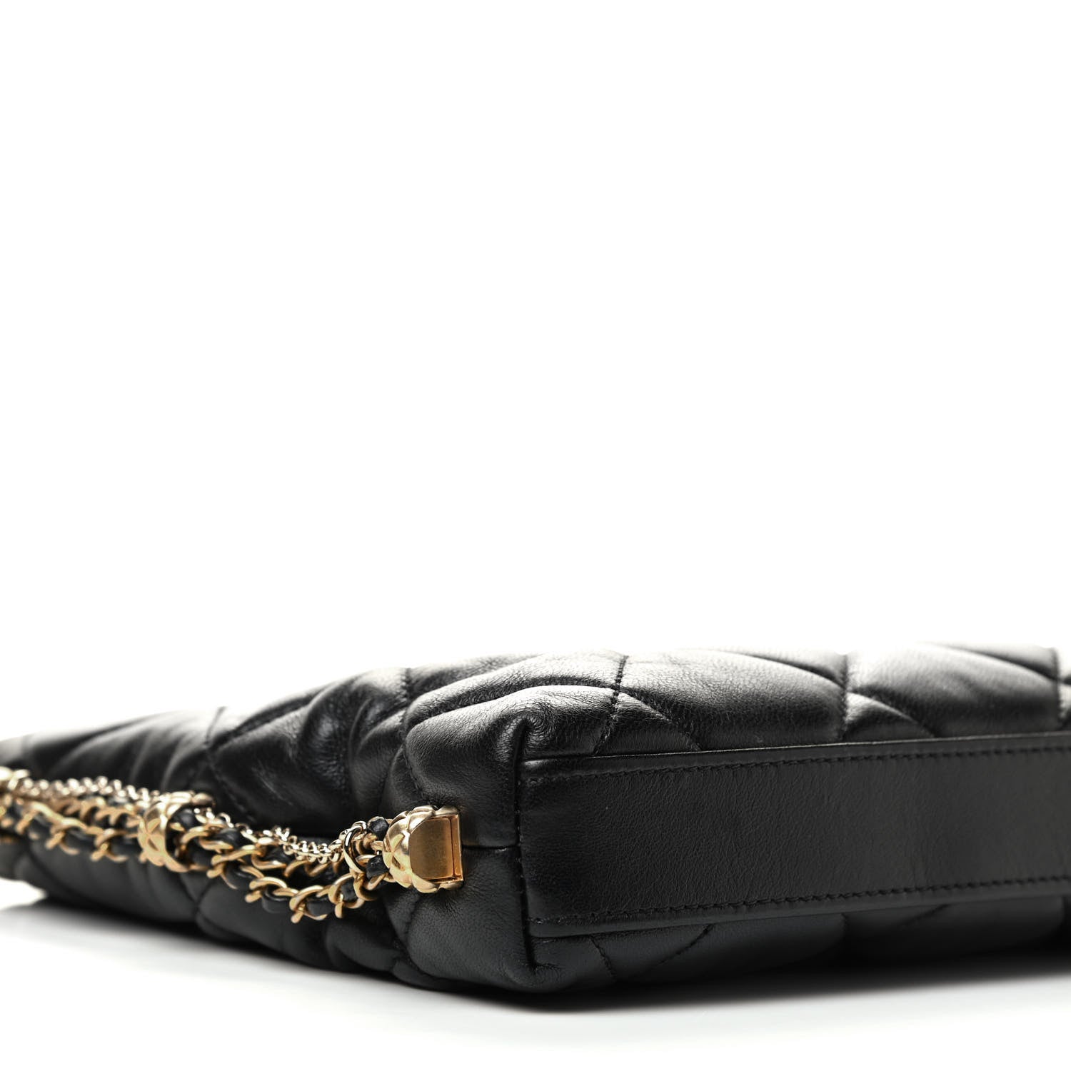 Chanel Lambskin Quilted Crush on Chains Hobo Black 9 of 10