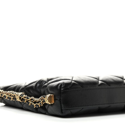 Chanel Lambskin Quilted Crush on Chains Hobo Black 9 of 10