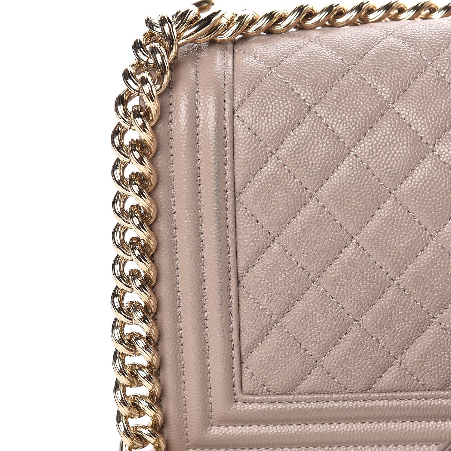 Chanel Caviar Quilted Medium Boy Flap Dark Beige 10 of 11