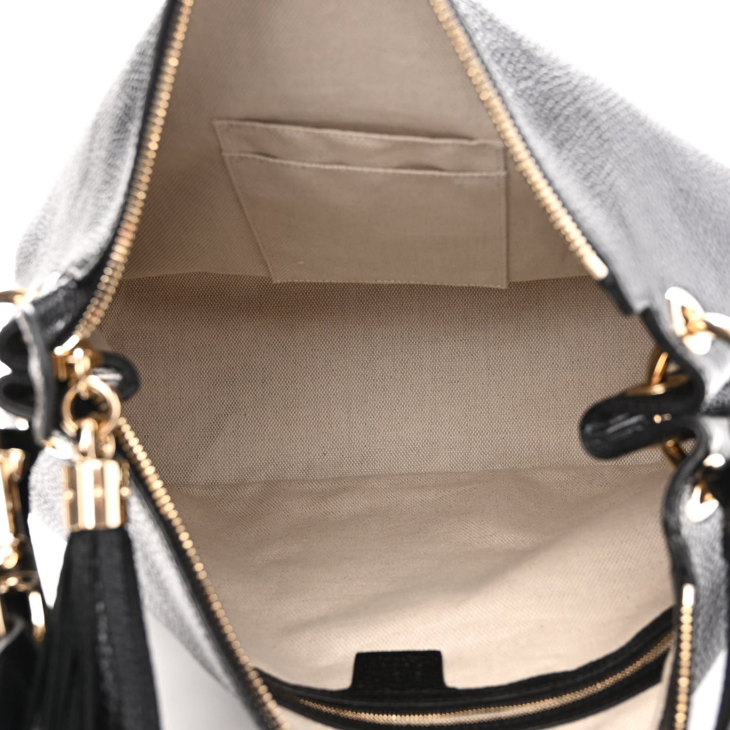 Pebbled Calfskin Large Soho Hobo Black