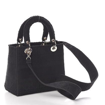 Christian Dior Canvas Cannage Medium Lady D-Lite Black 3 of 9