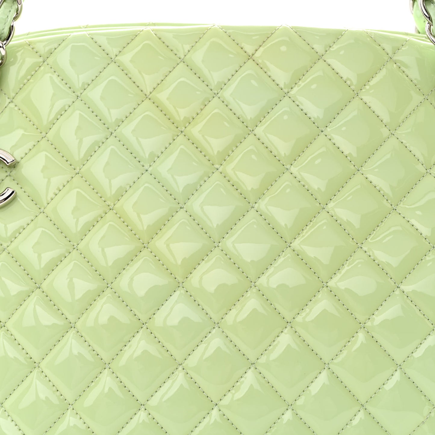 Patent Quilted Large Just Mademoiselle Bowling Bag Light Green