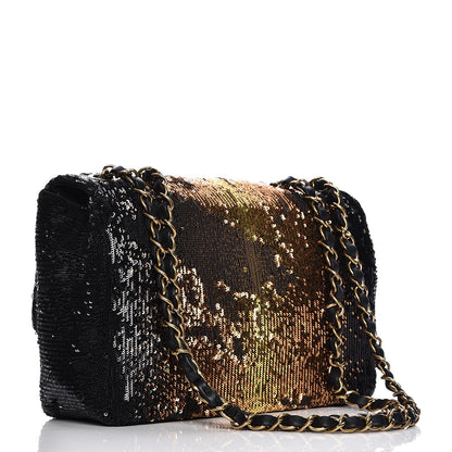 Chanel Sequin Medium Flap Bronze Black 3 of 7
