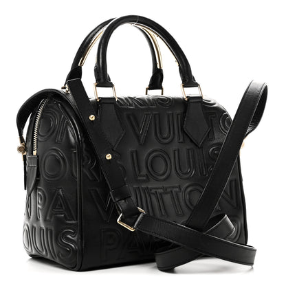 Louis Vuitton Calfskin Embossed Mini Cube Speedy Black 3 of 9