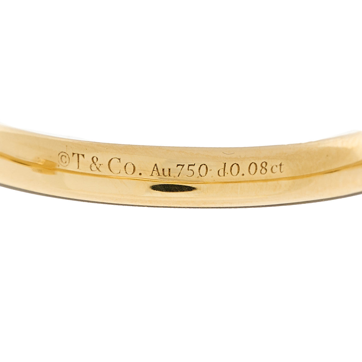 Tiffany 18K Yellow Gold Diamond T T1 Ring 57 8 4 of 5