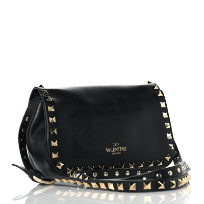 Valentino Garavani Vitello Mini Rockstud Flap Saddle Crossbody Bag Black 2 of 7