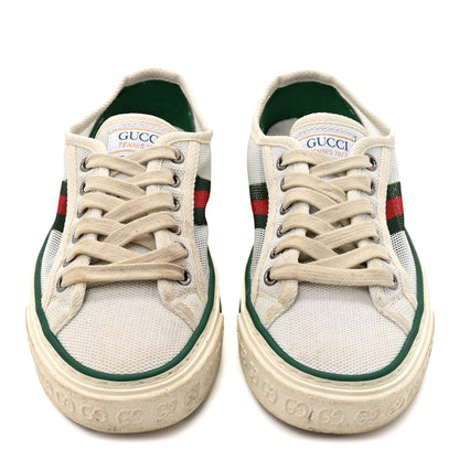 Gucci Mesh Web Womens 1977 Tennis Sneakers 35 Great 35.5 White Mystic White 3 of 9