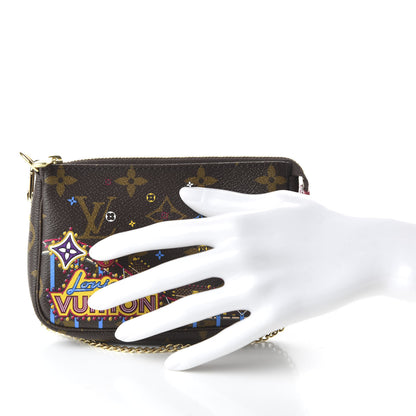 Louis Vuitton Monogram 2020 Christmas Animation Roller Coaster Mini Pochette Accessories Pivoine 2 of 11
