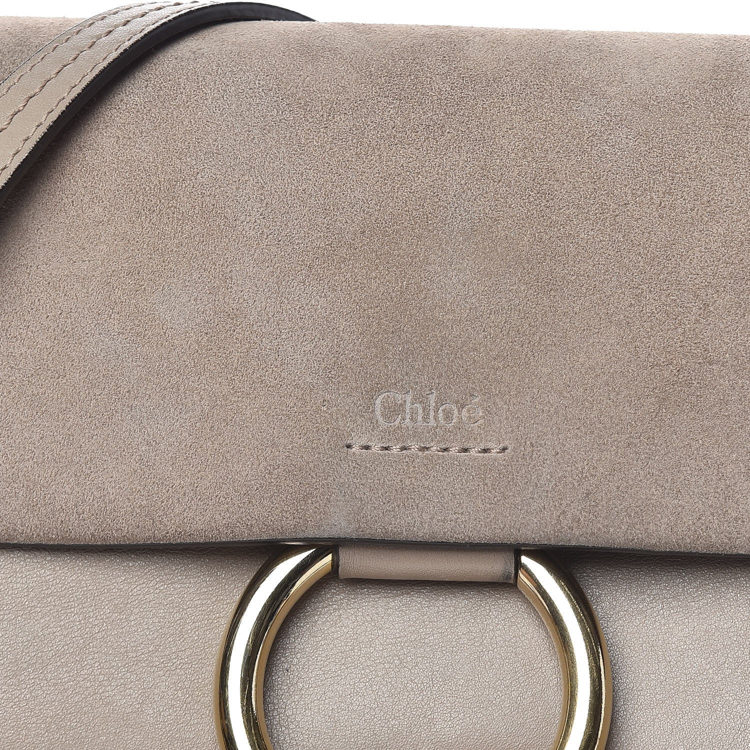 Chloe Suede Calfskin Small Faye Shoulder Bag Motty Grey 11 of 11