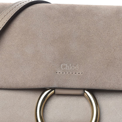 Chloe Suede Calfskin Small Faye Shoulder Bag Motty Grey 11 of 11