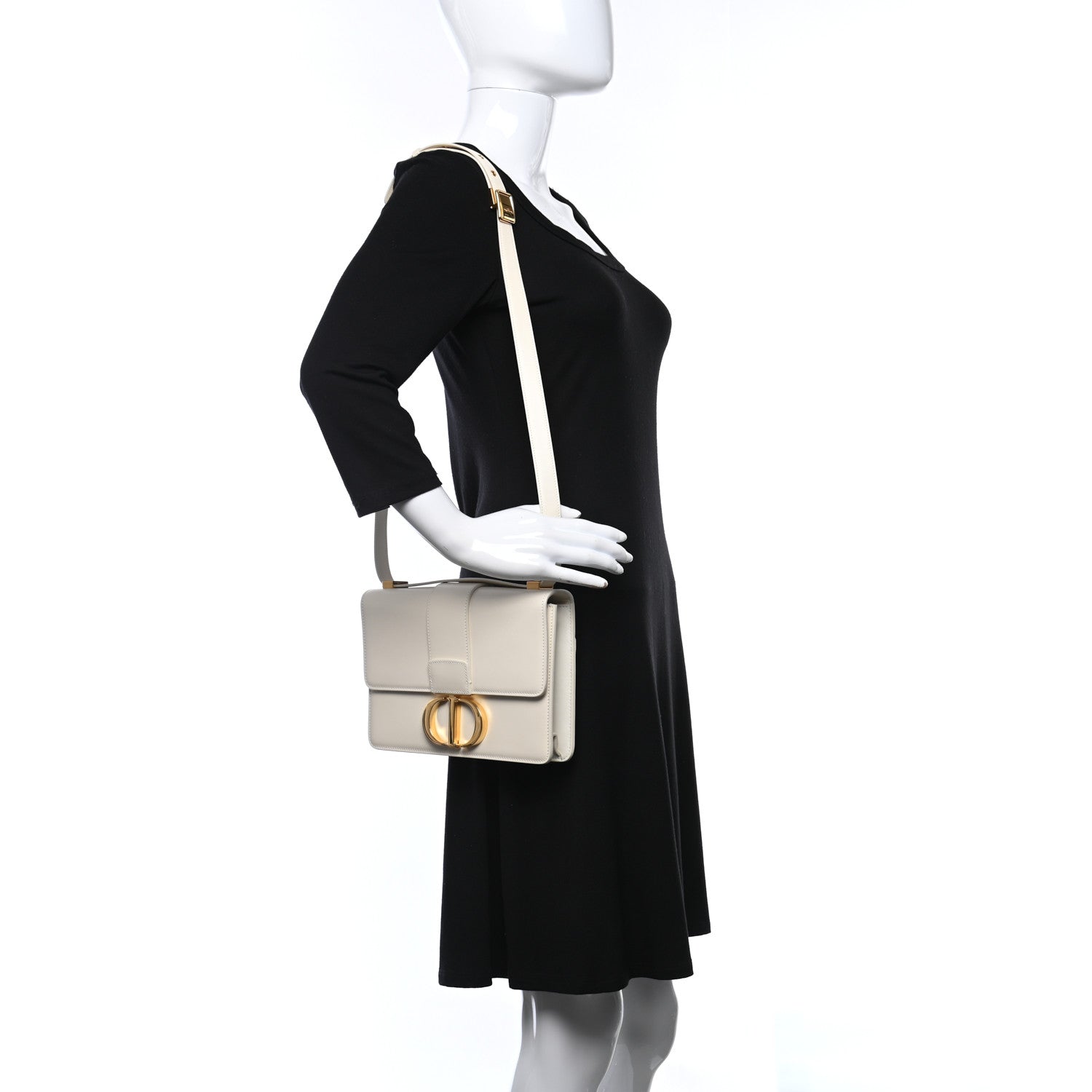 Christian Dior Smooth Calfskin Montaigne Flap 30 White 2 of 9