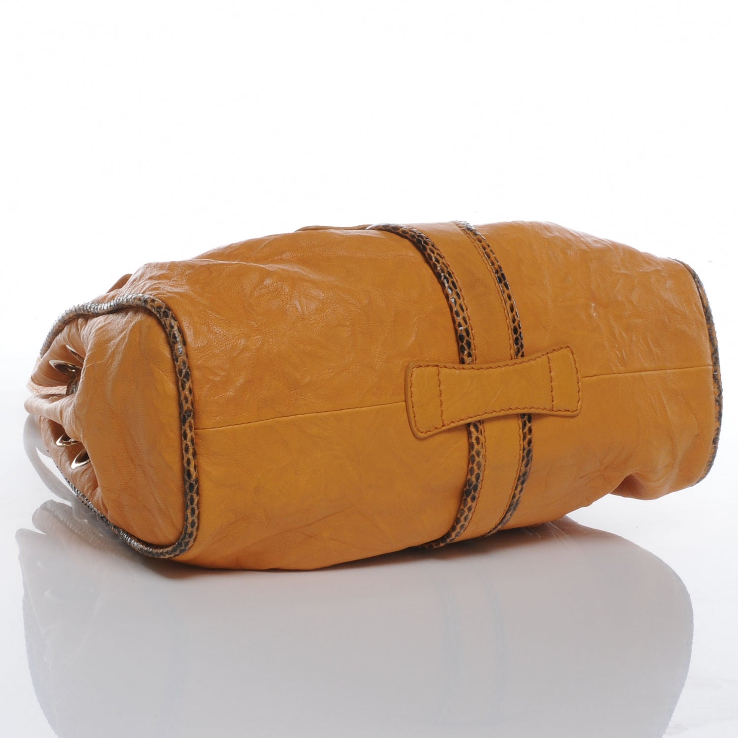Jimmy Choo Leather Watersnake Trim Riki Tote Orange 4 of 7