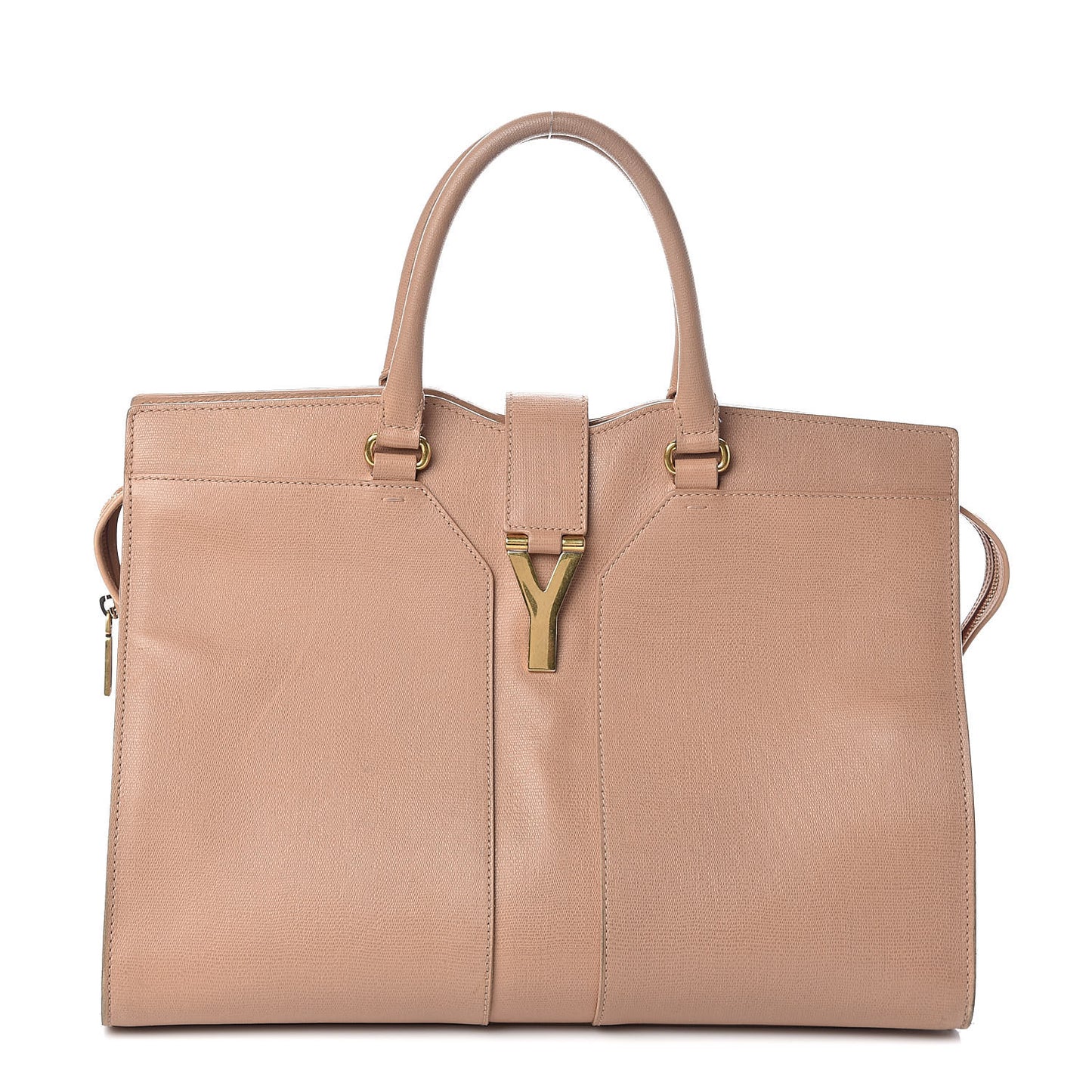 Textured Calfskin Large Cabas ChYc Beige
