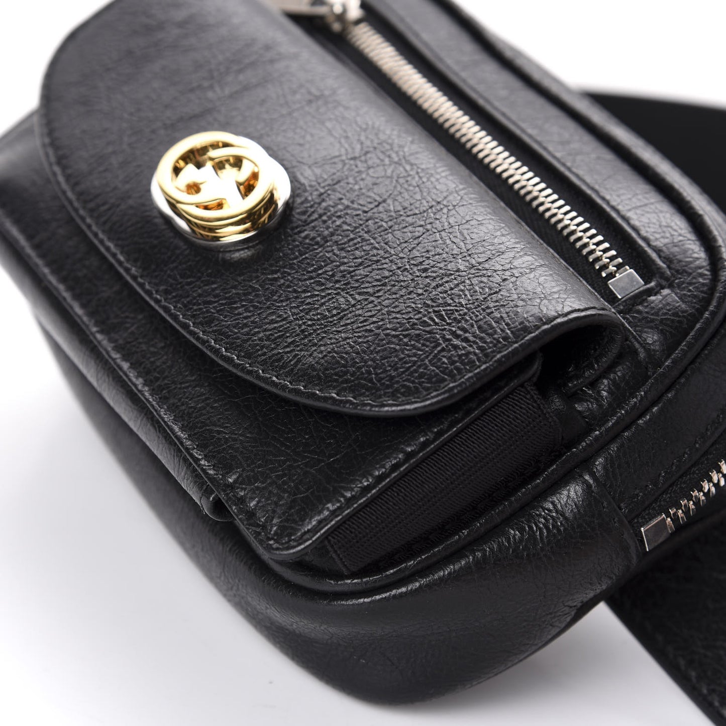 Fluffy Calfskin Mini Morpheus Belt Bag 90 36 Black