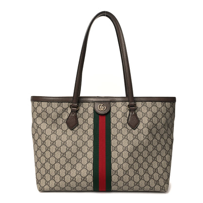 Gucci GG Supreme Monogram Medium Ophidia Shopping Tote Brown 1 of 11
