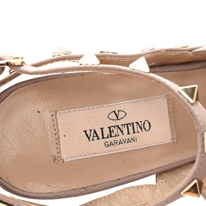 Valentino Garavani Calfskin Nappa Rockstud Ankle Strap 100mm Pumps 37 Grey Blue Poudre 8 of 10