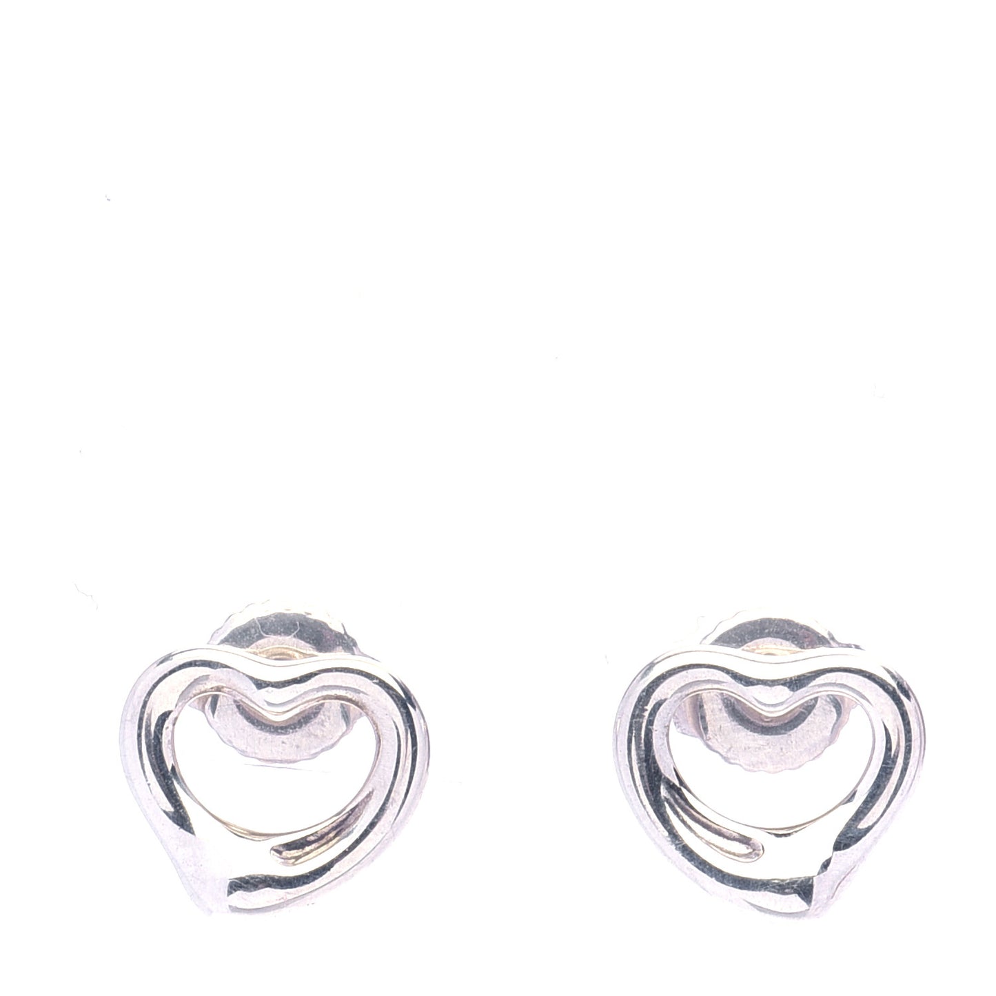 Sterling Silver 11mm Elsa Peretti Open Heart Earrings