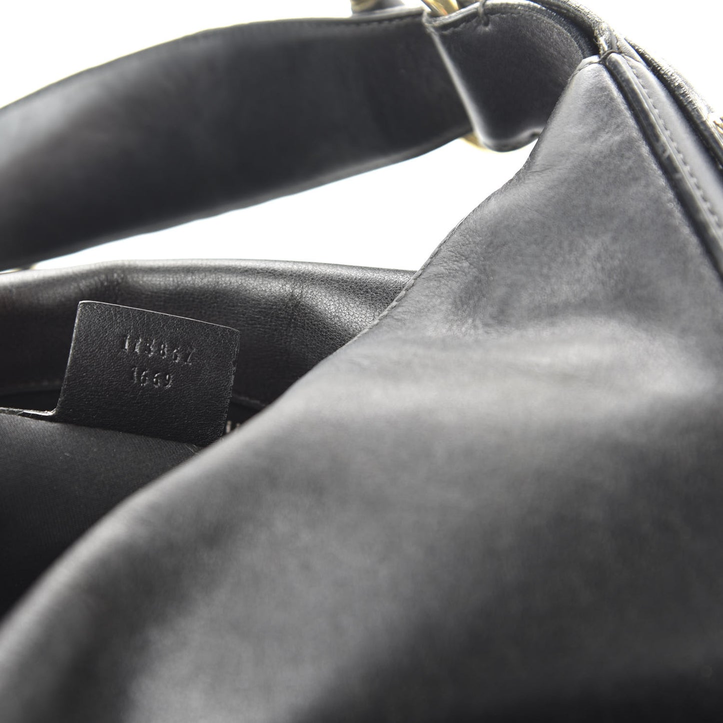 Calfskin Medium Horsebit Chain Hobo Black