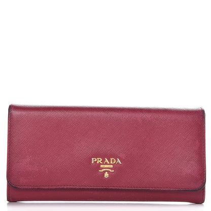 Prada Saffiano Metal Wallet Ibisco 1 of 19