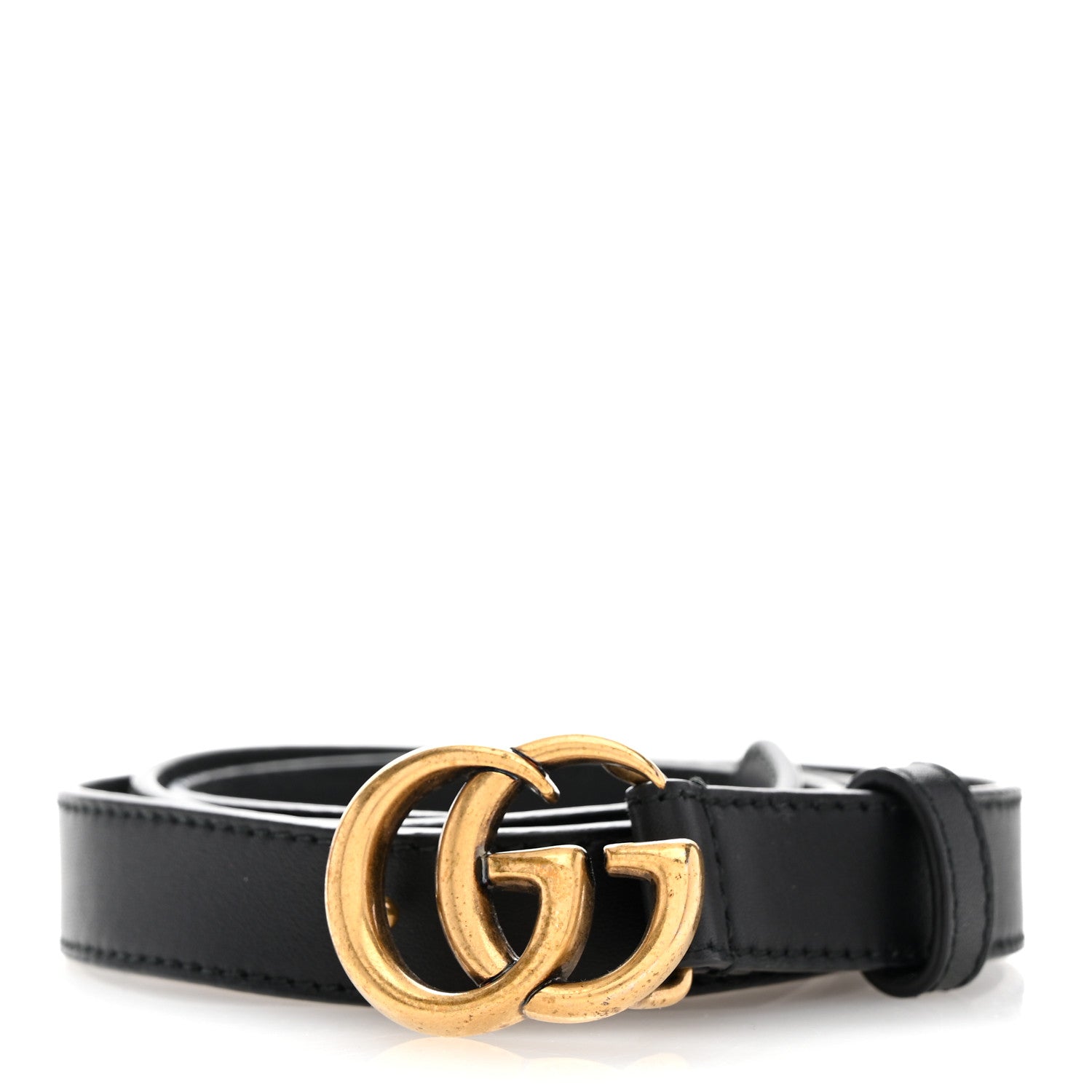 Gucci Calfskin Double G 20mm Belt 80 32 Black 1 of 5