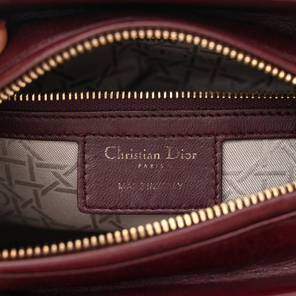 Christian Dior Lambskin Cannage Medium Lady Dior Burgundy 5 of 10