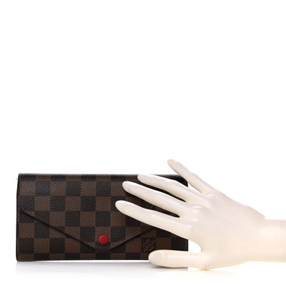 Louis Vuitton Damier Ebene Josephine Wallet Red 2 of 13