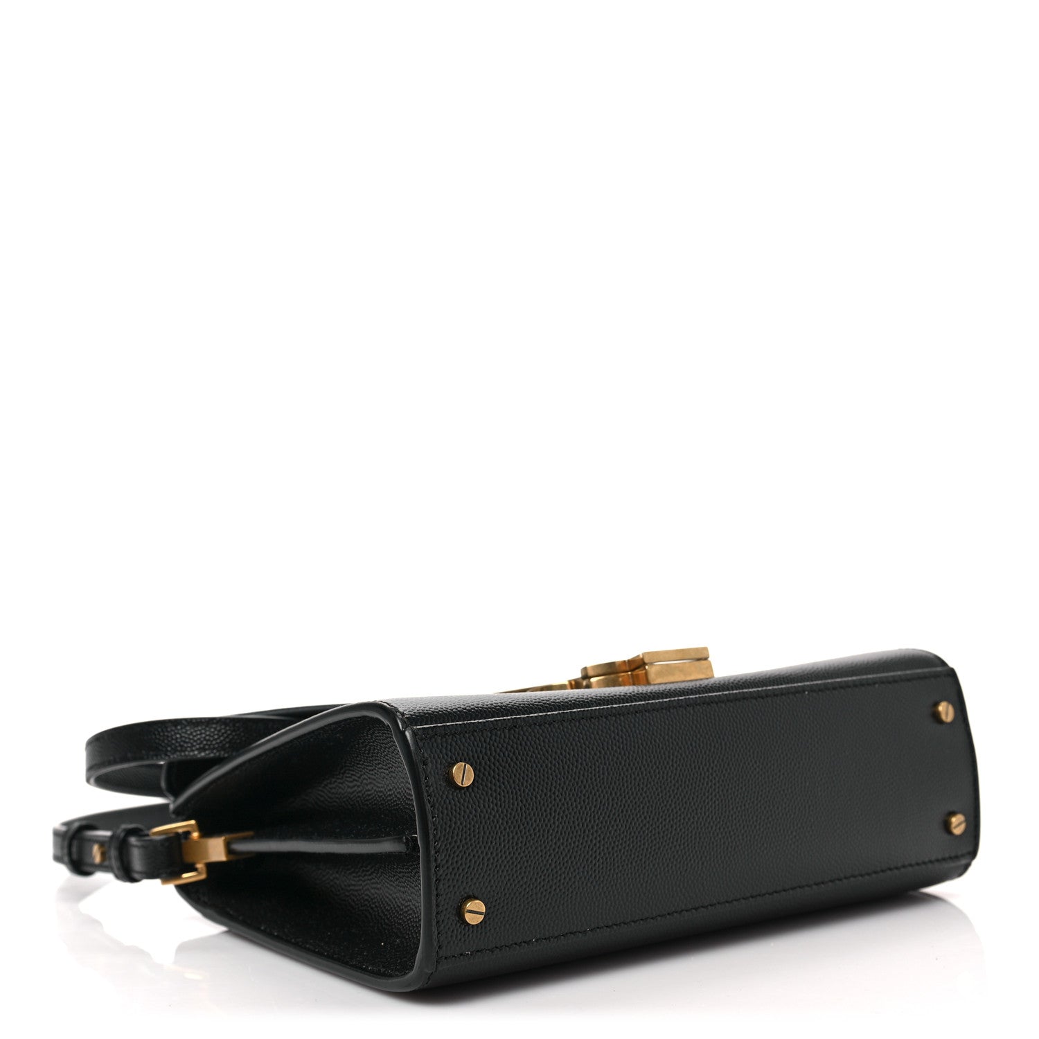 Saint Laurent Grain de Poudre Mini Classic Monogram Cassandra Top Handle Black 4 of 7