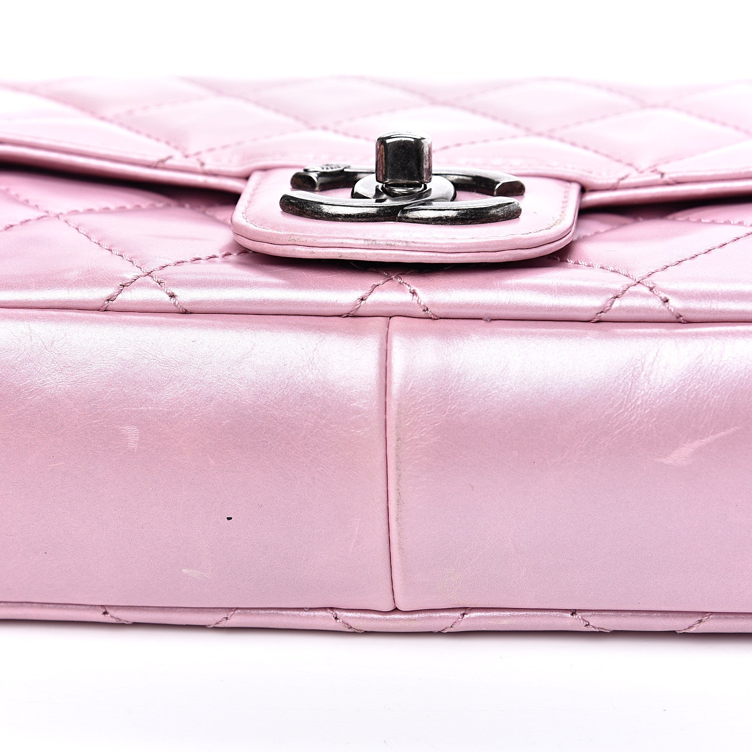Chanel Glazed Calfskin Quilted Coco Pleats Flap Pink 8 of 19