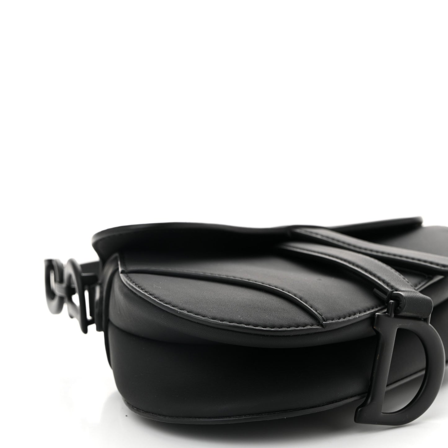 Ultra Matte Calfskin Mini Saddle Bag Black