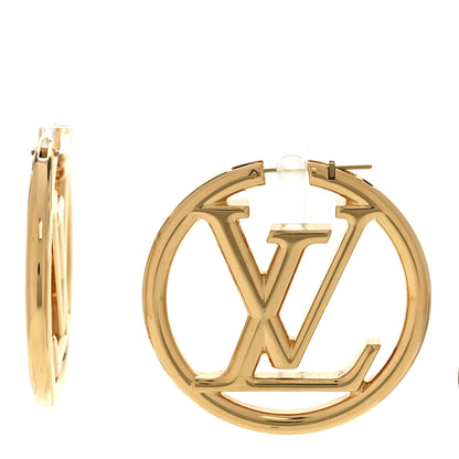 Louis Vuitton Metal Louise Hoop Earrings Gold 1 of 5