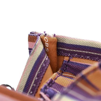 Marc Jacobs Cotton Canvas Striped Medium The Traveler Tote Bag Purple 12 of 13